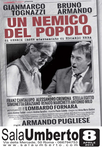 Un nemico del popolo, lo spettacolo con GianMarco Tognazzi e Bruno Armando in scena al Teatro Sala Umberto di Roma