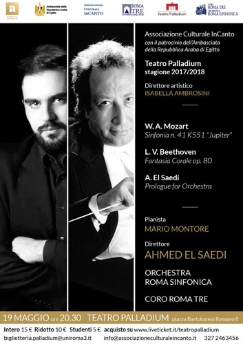 Ahmed El Saedi dirige Orchestra Roma Sinfonica e Coro Roma Tre al Teatro Palladium di Roma