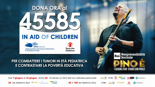 In Aid of Children, è attivo il numero solidale 45585 per sostenere Open Onlus e Save the Children!