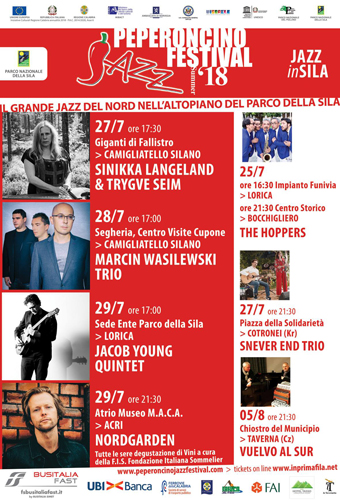 Il XVII Peperoncino Jazz Festival al Parco della Sila a Lorica Jacob Young 5tet