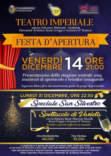 Nuova vita per il Teatro Imperiale di Guidonia Montecelio. Festa di apertura stagione