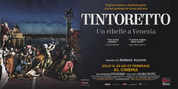 In occasione dell'anniversario dei 500 anni dalla nascita di Tintoretto arriva in anteprima nei cinema italiani Tintoretto. Un ribelle a Venezia