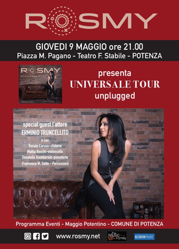 Rosmy in concerto al Teatro Stabile di Potenza con il live Universale Unplugged