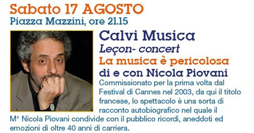 Calvi Festival 2019, il Premio Oscar Nicola Piovani nella Leçon –Concert in “La musica è pericolosa”
