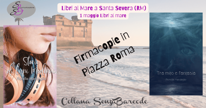 Libri al mare nello stand SBS Comunicazione con Fiorella Mandaglio, artista poliedrica a disposizione per firmare le copie dei suoi libri.