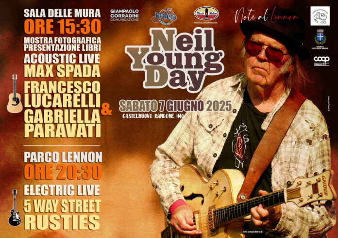 TORNA IL NEIL YOUNG DAY, TANTA MUSICA, LIBRI E FOTOGRAFIE SABATO 7 GIUGNO A CASTELNUOVO RANGONE (MO)